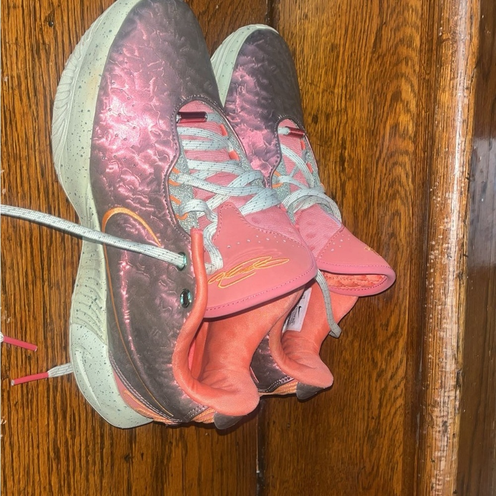 Nike Pink and Gray Kids Sneakers